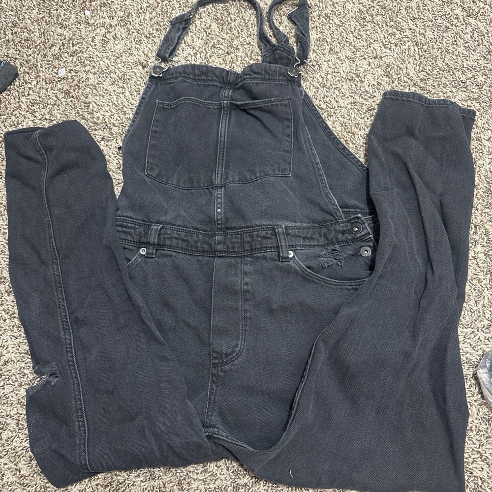 Black Denim Overalls